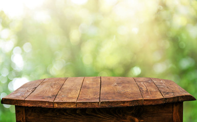 Empty wooden table background