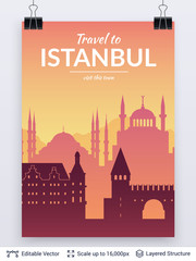 Fototapeta premium Istanbul famous city scape.