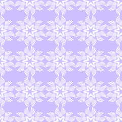 Vector abstract seamless monochrome geometric pattern on violet background