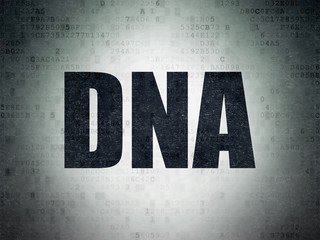 Medicine concept: Painted black word DNA on Digital Data Paper background