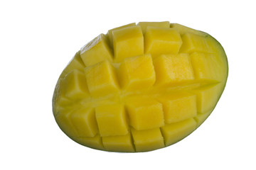 cut of mango isolated on white