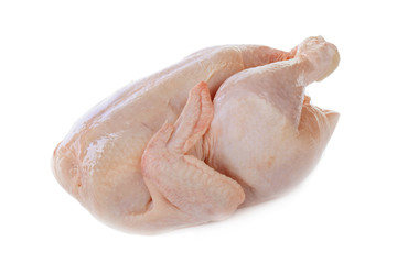 raw hen isolated on white