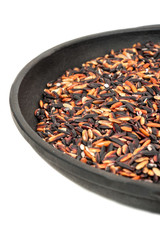 Wild rice in pan