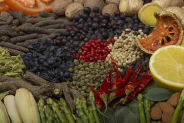 set of spices background