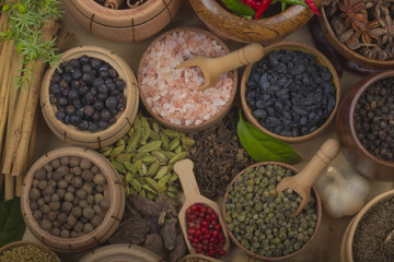 set of spices background