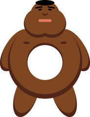 Black man donut on a white background