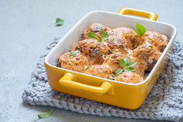 Meatballs in creamy tomato sauce