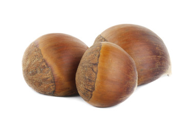heap of chestnut isolated on white background