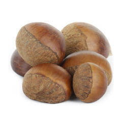 heap of chestnut isolated on white background