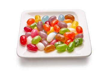 Colorful candies on the plate