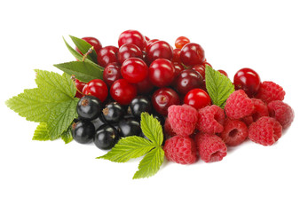 heap of berries isolated on white