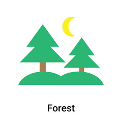 Forest icon vector sign and symbol isolated on white background