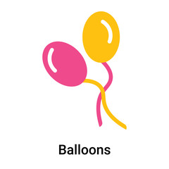 Balloons icon vector sign and symbol isolated on white background