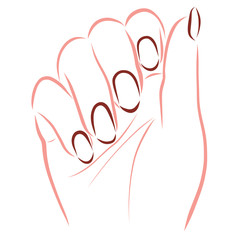 Female hand with brown nails