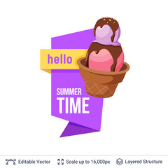 Summer badge isolated on white.