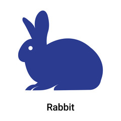 Rabbit icon vector sign and symbol isolated on white background