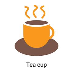 Tea cup icon vector sign and symbol isolated on white background