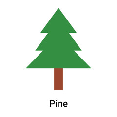 Pine icon vector sign and symbol isolated on white background