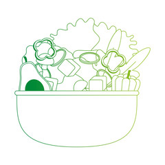 vegetables in kitchen bowl vector illustration design
