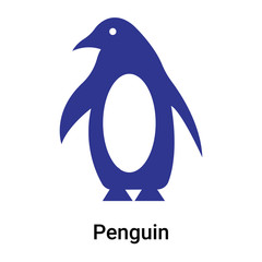 Penguin icon vector sign and symbol isolated on white background
