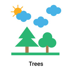 Trees icon vector sign and symbol isolated on white background