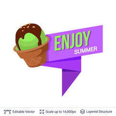 Summer badge isolated on white.