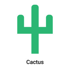 Cactus icon vector sign and symbol isolated on white background