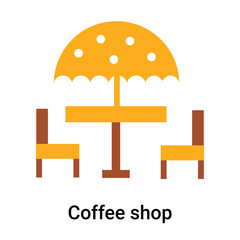 Coffee shop icon vector sign and symbol isolated on white background