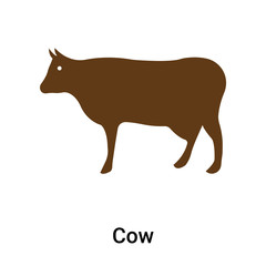 Cow icon vector sign and symbol isolated on white background