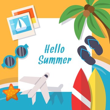 Background pictures of summer theme. Vector illustration