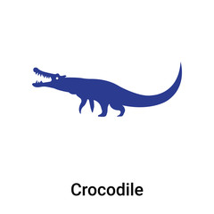Crocodile icon vector sign and symbol isolated on white background