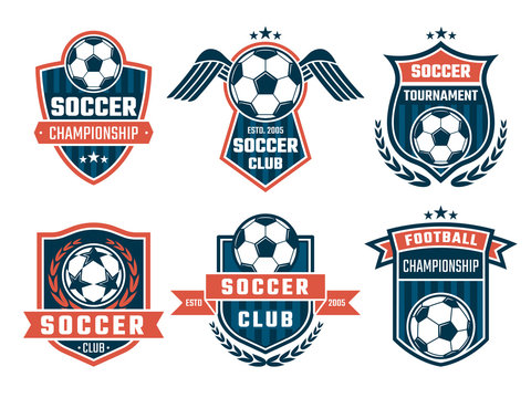 Vector emblem of football theme. Sport logos design
