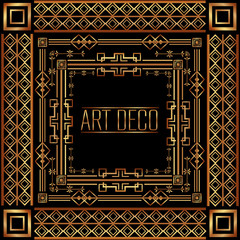 art deco floral vintage ornament classic motif vector illustration