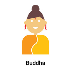 Buddha icon vector sign and symbol isolated on white background