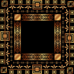 Obraz premium art deco frame vintage ornament abstract geometric vector illustration