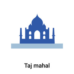 Taj mahal icon vector sign and symbol isolated on white background