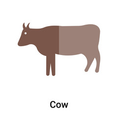 Cow icon vector sign and symbol isolated on white background