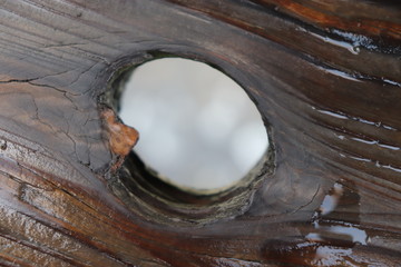 A hole in wood (bridge)