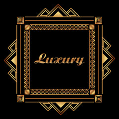 art deco luxury frame elegant geometric vintage style vector illustration