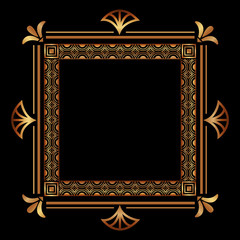 art deco floral vintage ornament classic motif vector illustration