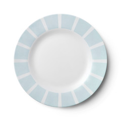 Simple white circular plate on white with clipping path