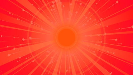 Shining Sun in the Red Background