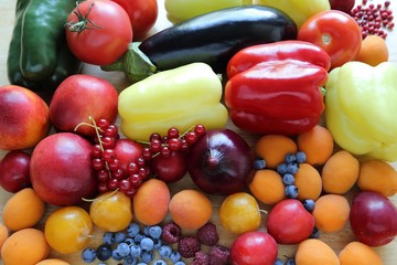 Fruits and vegetables.