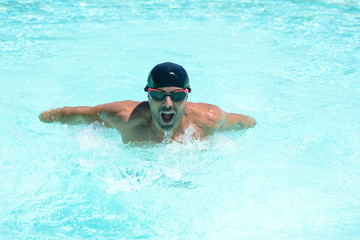 Plakat Man swimming