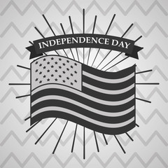 flag american independence day national emblem sunburst vector illustration