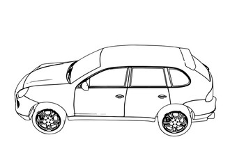 sketch SUV car vector