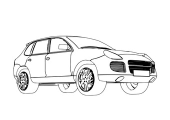 sketch SUV car vector