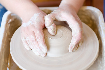 pottery craftsman. artistic hobby or handicraft vocation. creative profession concept