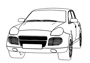 sketch SUV car vector