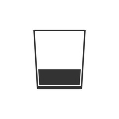 Whisky glass icon. Flat design, vector illustration.